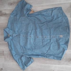 WearGuard Chambray Denim Shirt Collared Work Pocket Men's Large Uniform